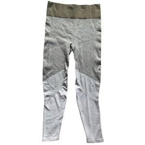 Aerie Seamless Chill Play Move Leggings – Olive Green/Grey Colorblock - Size L